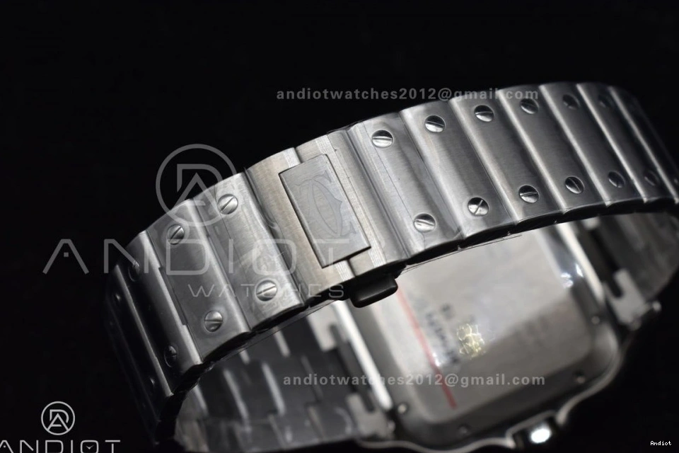 Bezel 9015 BVF Santos de SS 1:1 SS Gray Best Dial Edition Bracelet 40mm Black MIYOTA Cartier on 0303